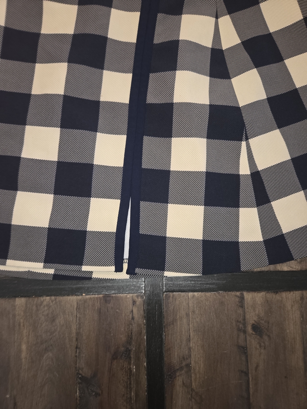 Zara Navy and White Gingham Mini Skirt - Picture 2 of 3